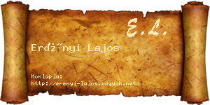 Erényi Lajos névjegykártya
